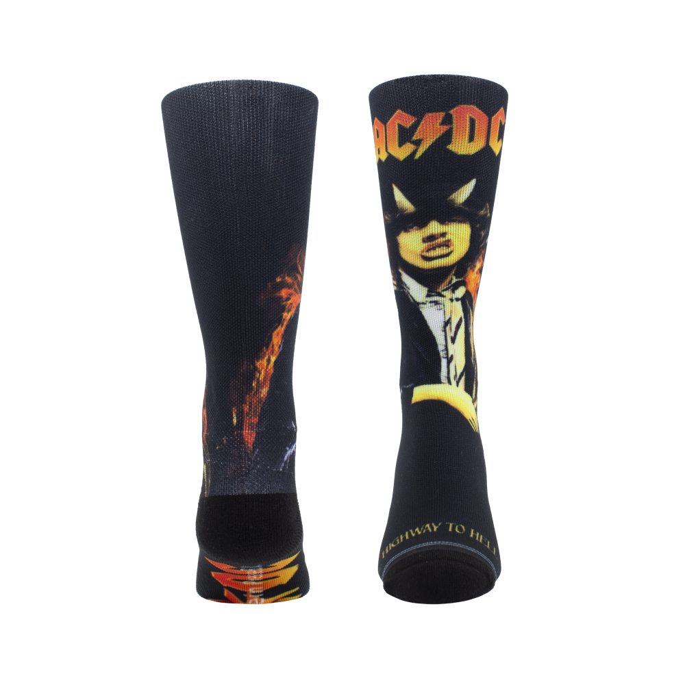 AC/DC - Dye Sublimation Crew Sokken - Zwart